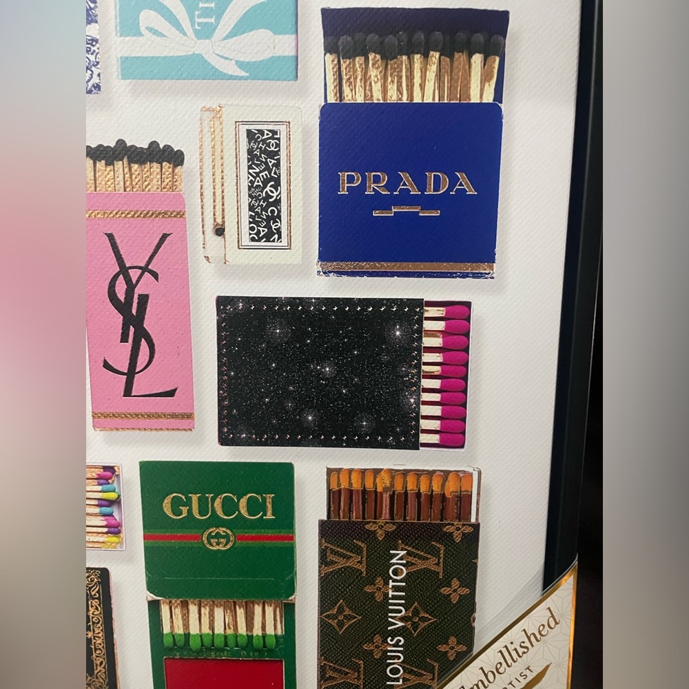 Designer Matchbox Canvas w/ Chanel, Prada, LV, YSL, Gucci, Hermes, Dior, Tiffany
